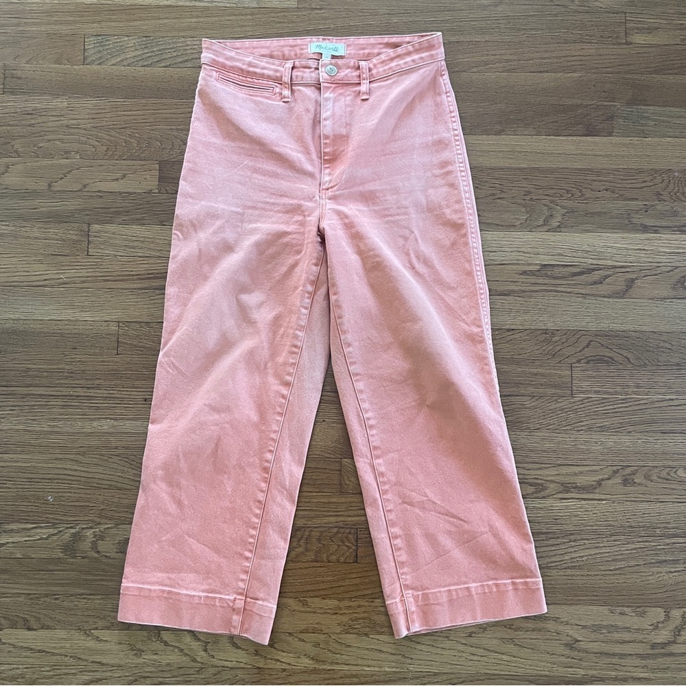 Madewell Emmett Wide-Leg Crop Pants - Salmon / Peach - Size 28